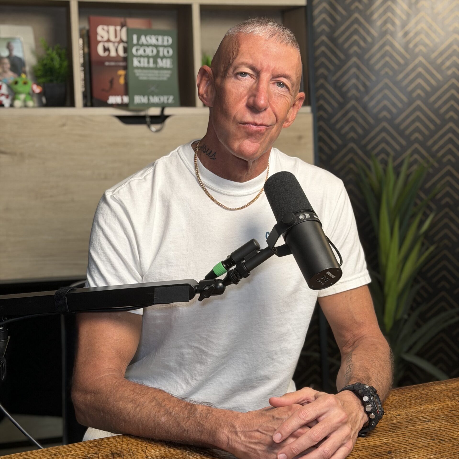 Jim Motz in his podcast studio.